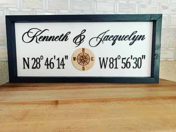 Longitude/Latitude Home Sign