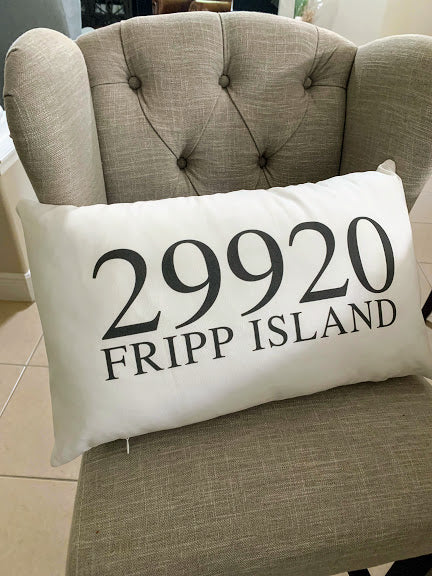 InspiredVisions Zip Code Personalized Pillows Embroidered